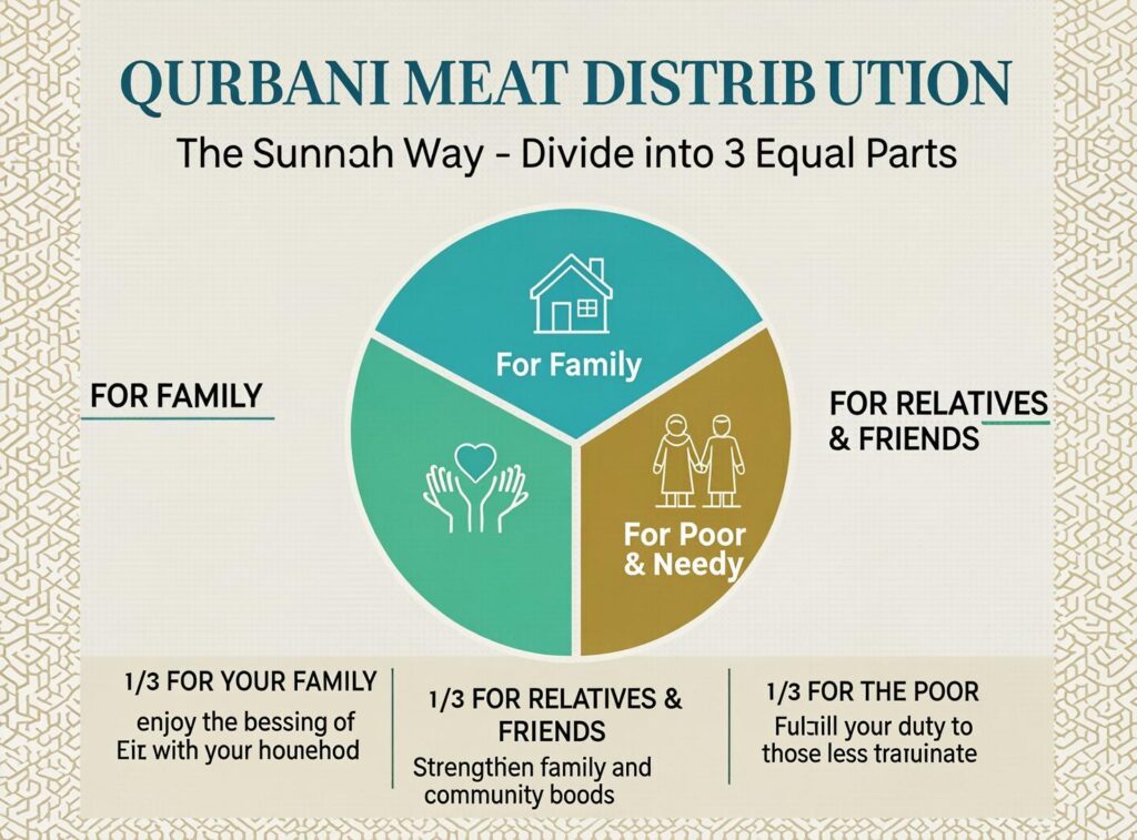 qurbani meat distribution rules