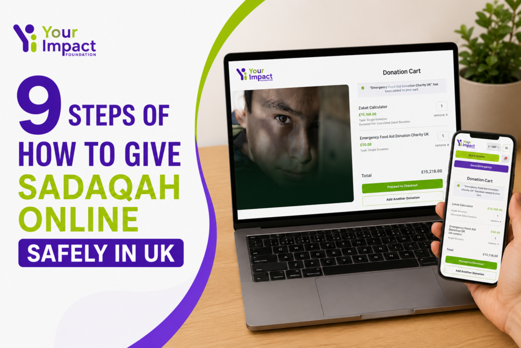 how to give sadaqah online safely banner